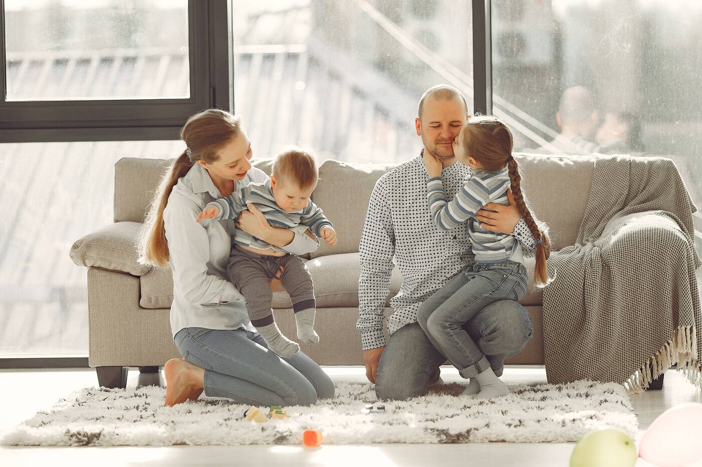 Family with childcare support